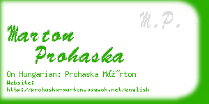 marton prohaska business card